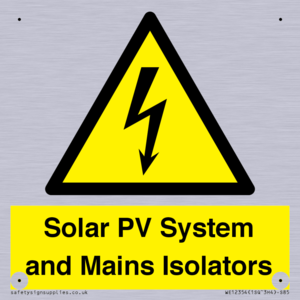 Solar PV System and Mains Isolators